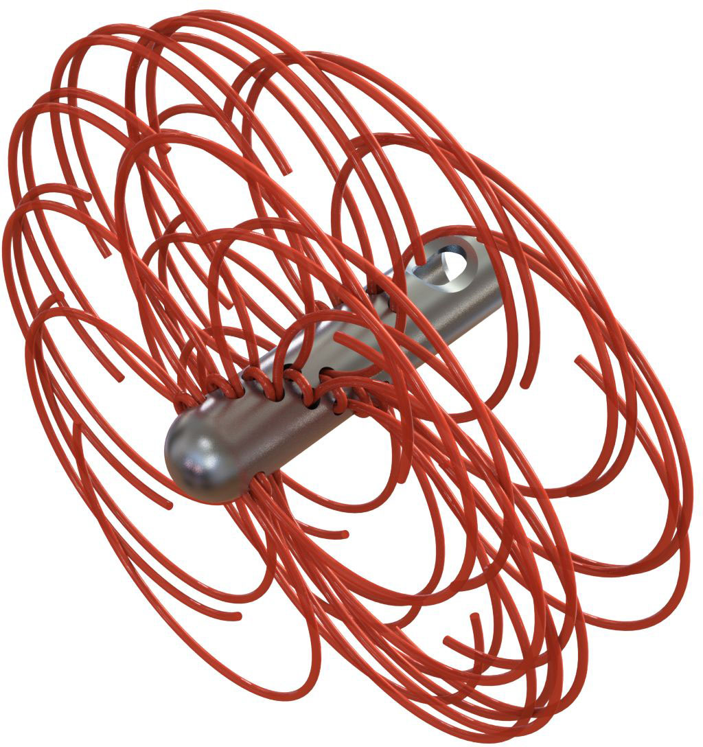 Tornado double screw head with nylon bristles