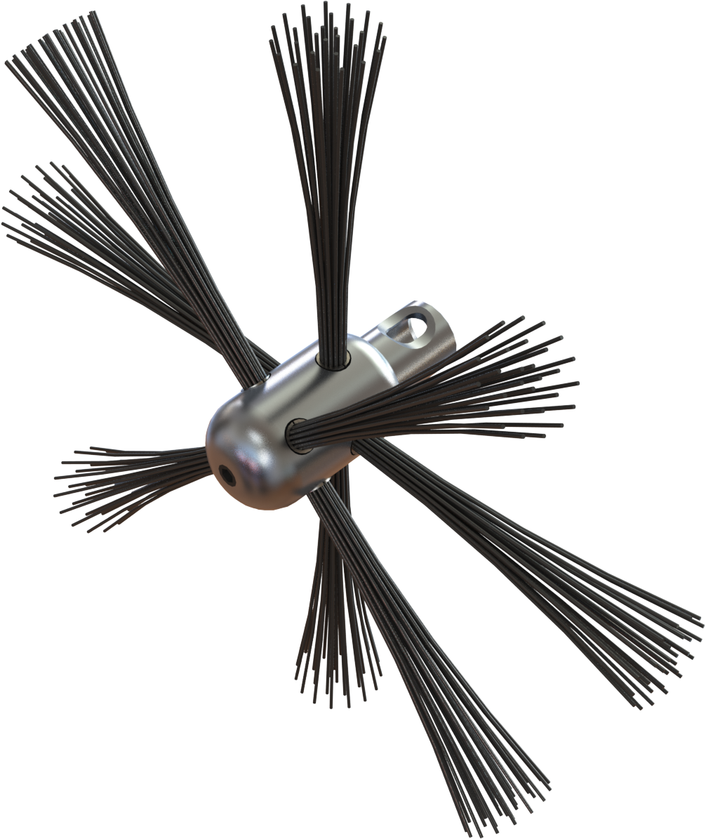 Tornado ventilation head with soft nylon bristles