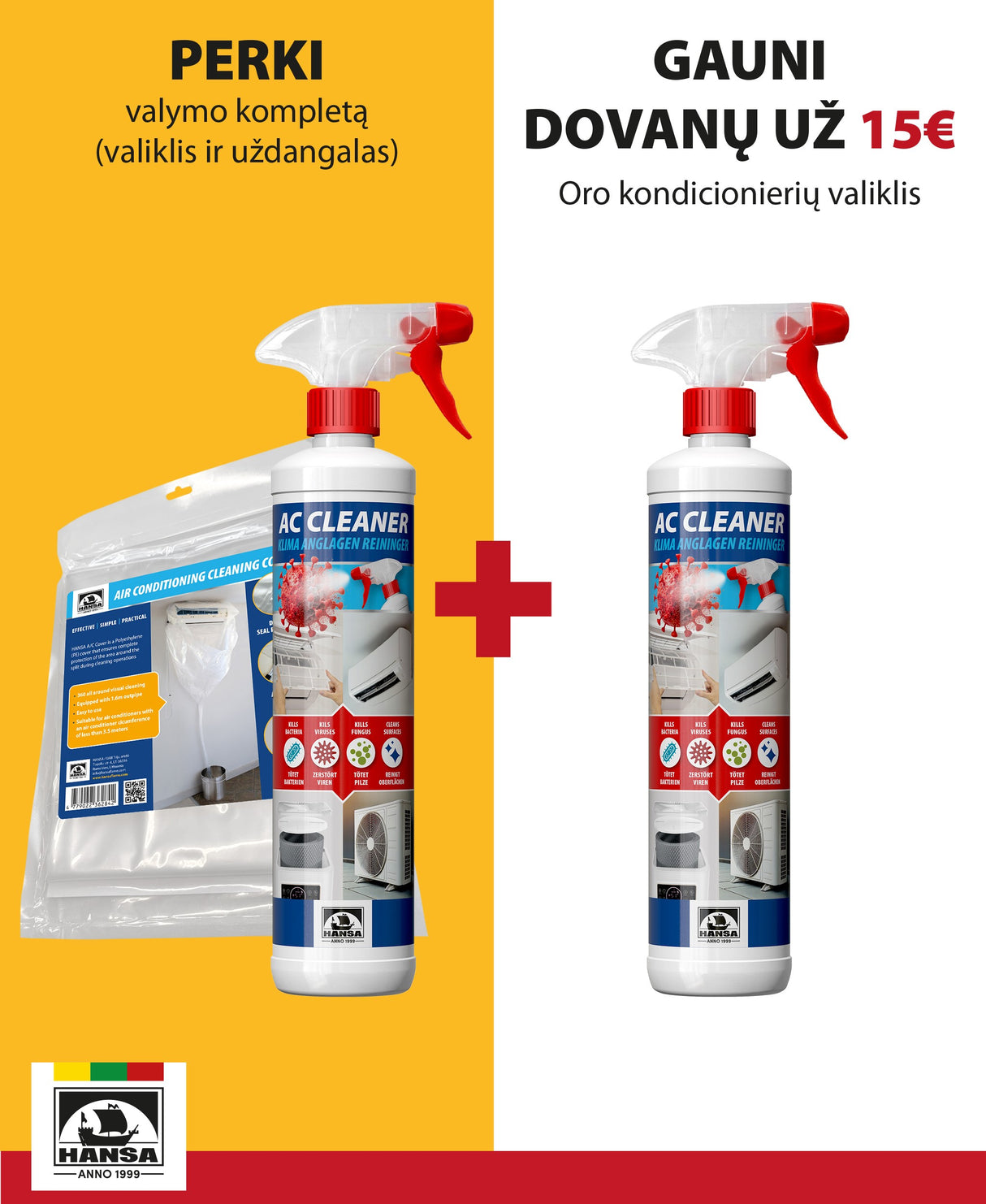 Kondicionieriaus valymo rinkinys + DOVANA
