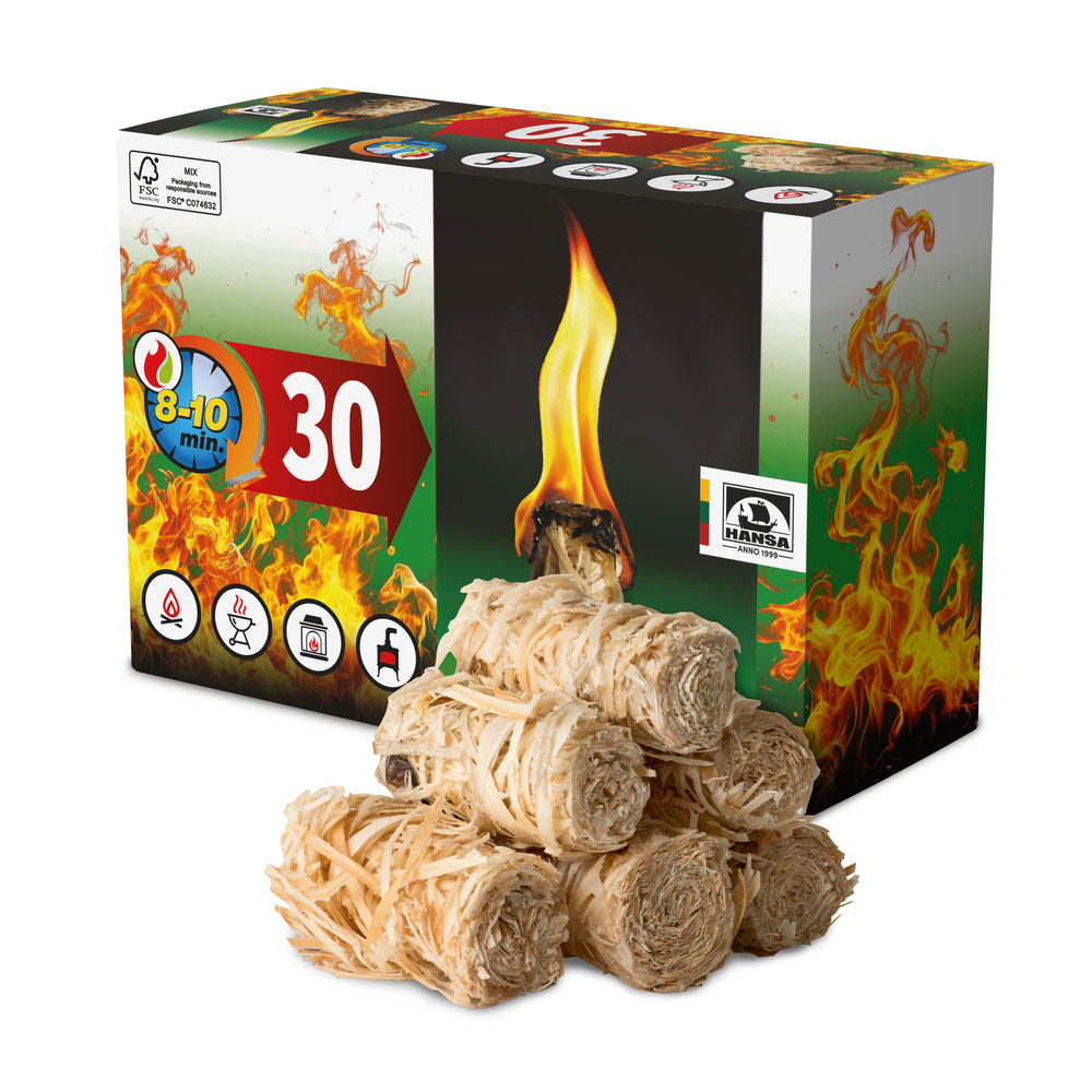 Wood Wool Firelighters, 30 pcs