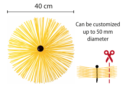 Chimney Cleaning Kit: 1m x 8 + 400mm Brush (Total Length: 8m)