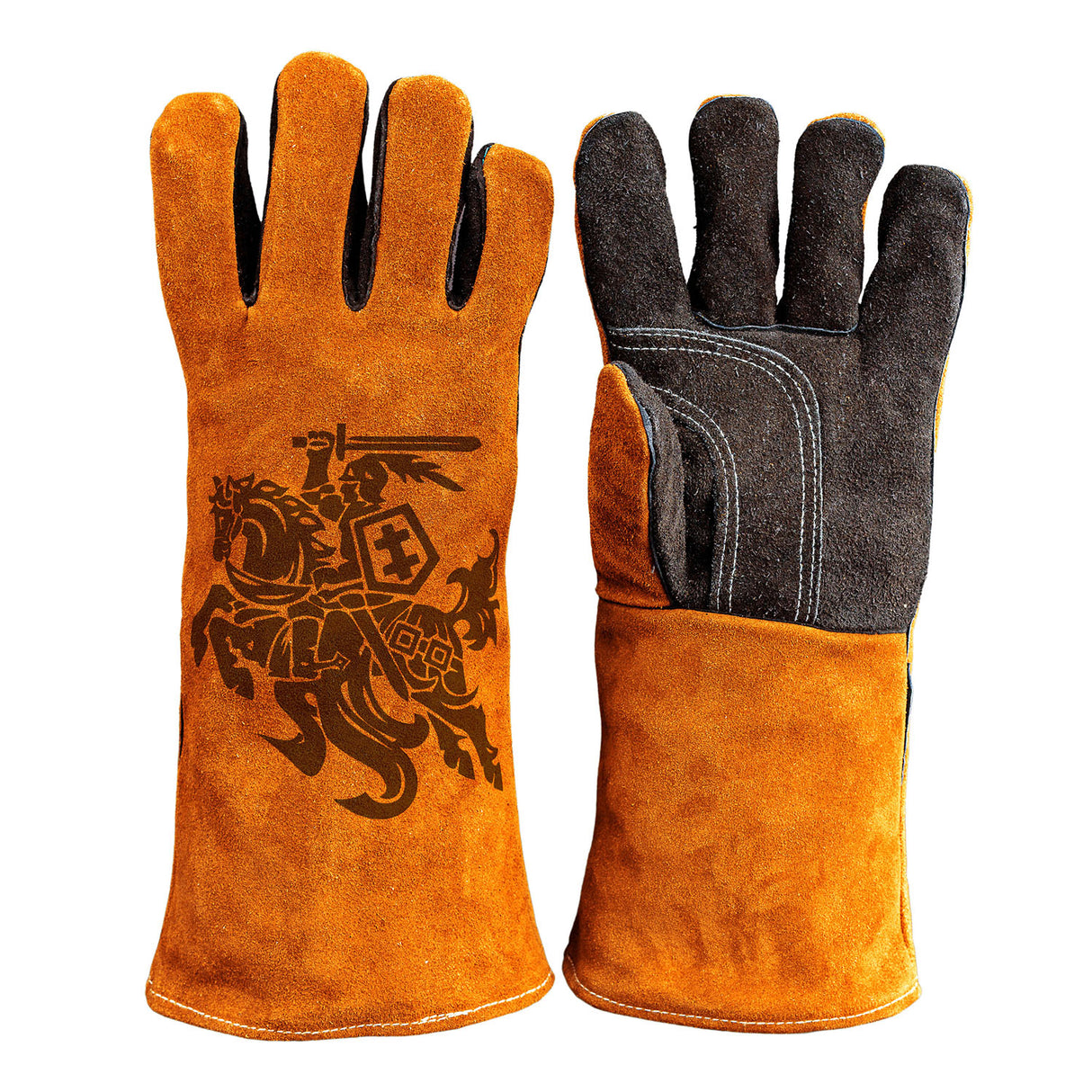 Heat-Resistant Engraved Leather Gloves