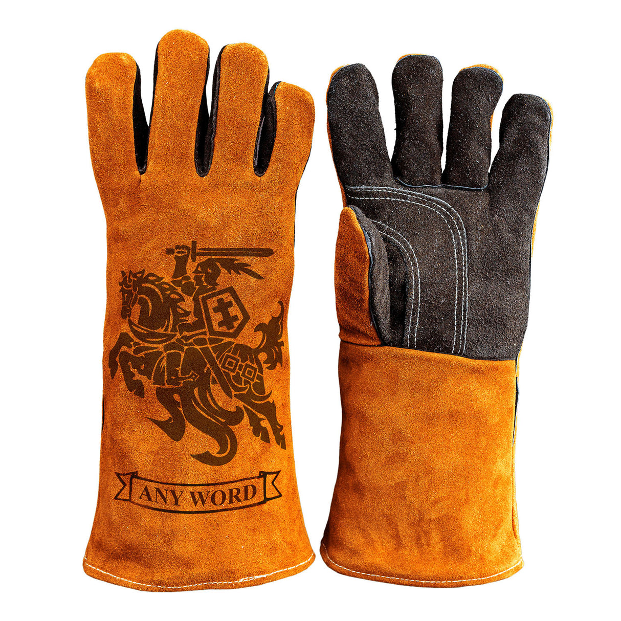 Heat-Resistant Engraved Leather Gloves