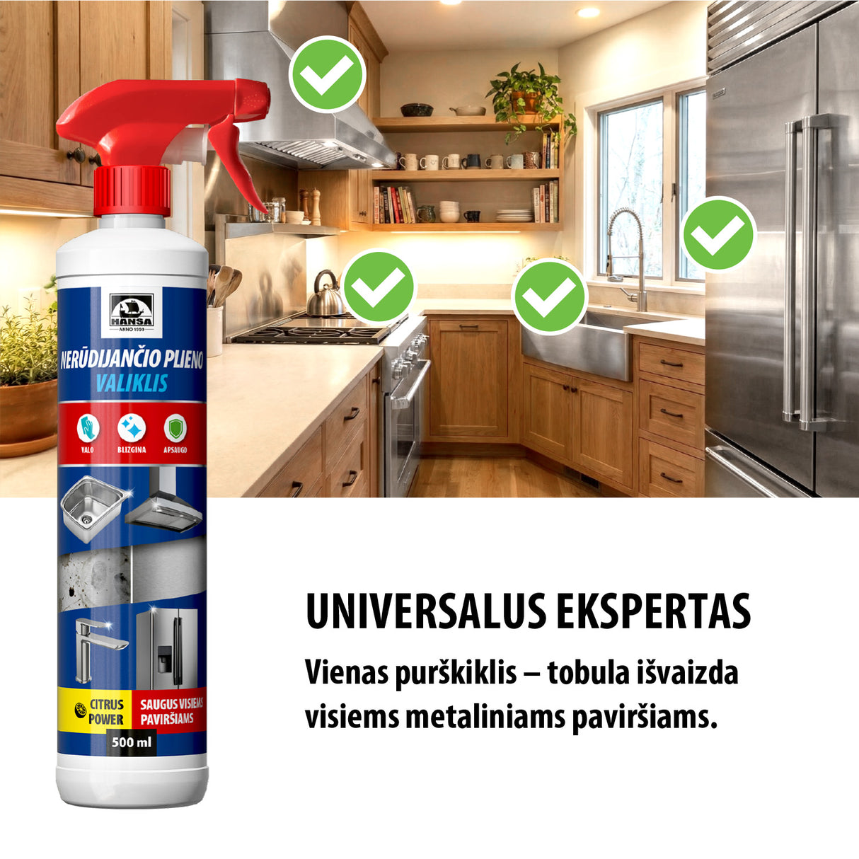 HANSA Rengöringsmedel för rostfritt stål, 500ml