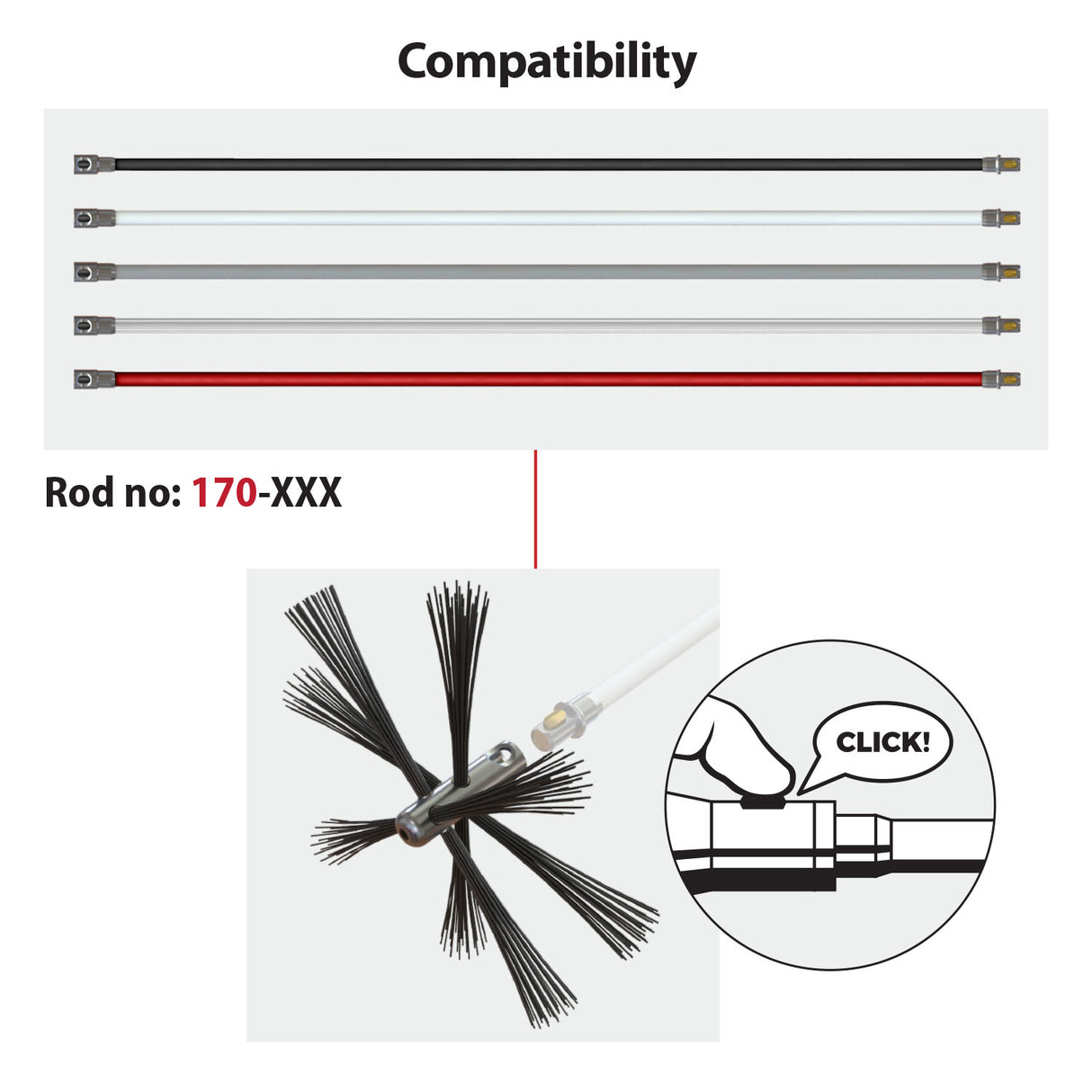 Tornado PRO (⌀17): LIGHT ventiliacijos šepetys su minkštais juodais nailoniniais šereliais