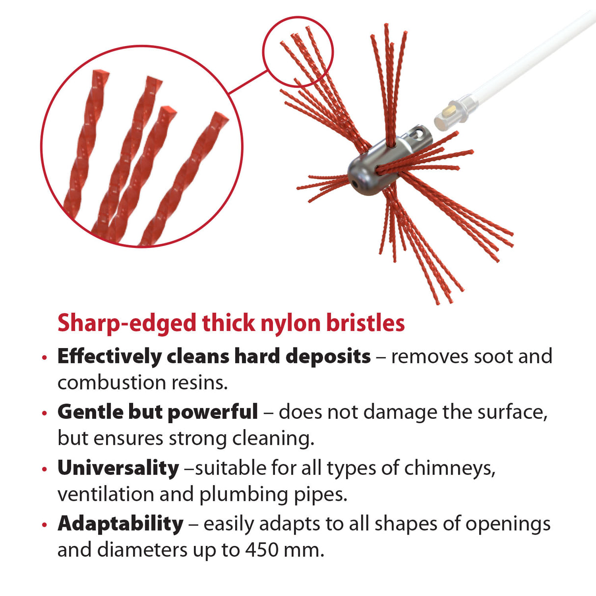 HANSA Tornado(⌀12): Universele kop met nylonborstels (150-2)