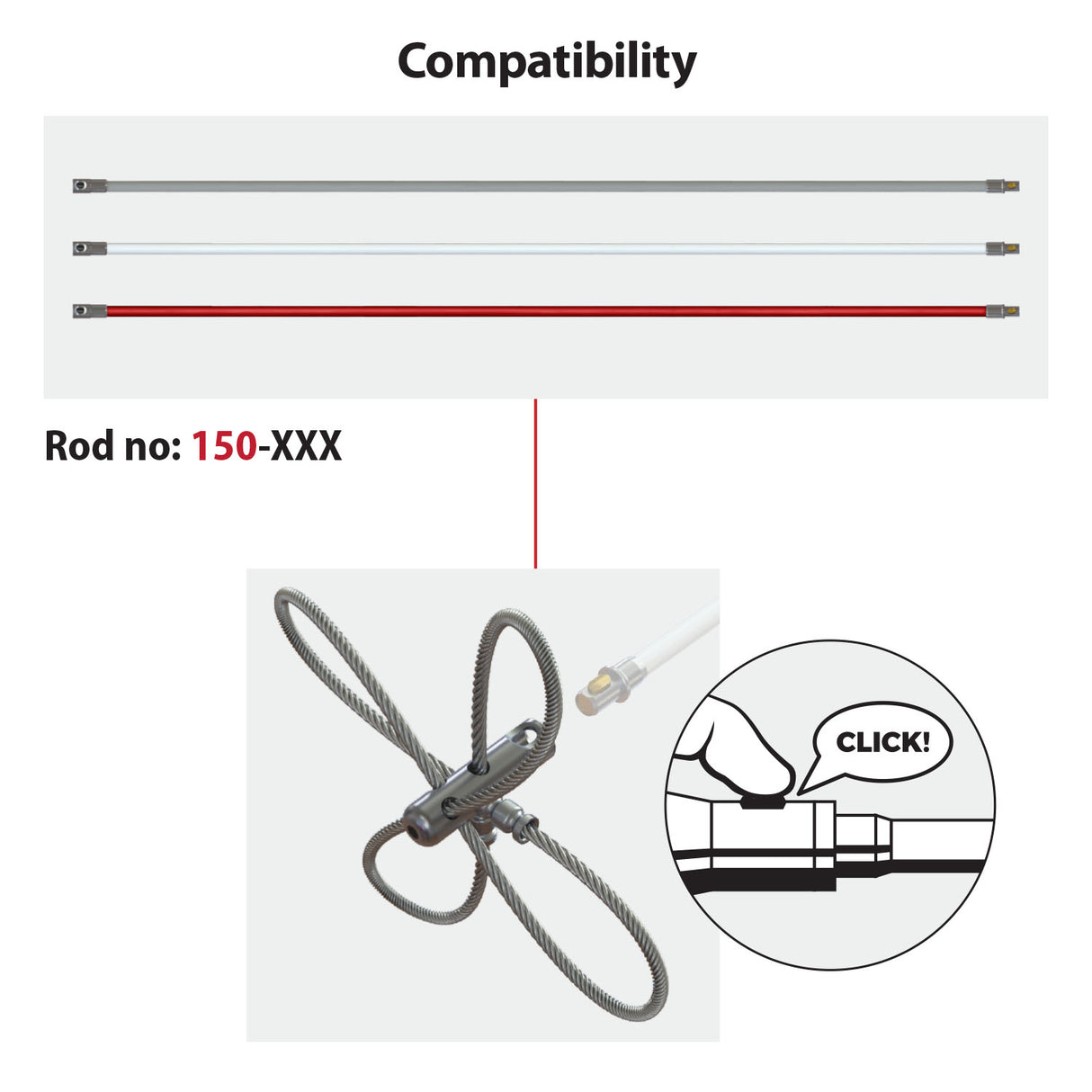 Tornado (⌀12): LIGHT kabelinė galvutė su kilpa