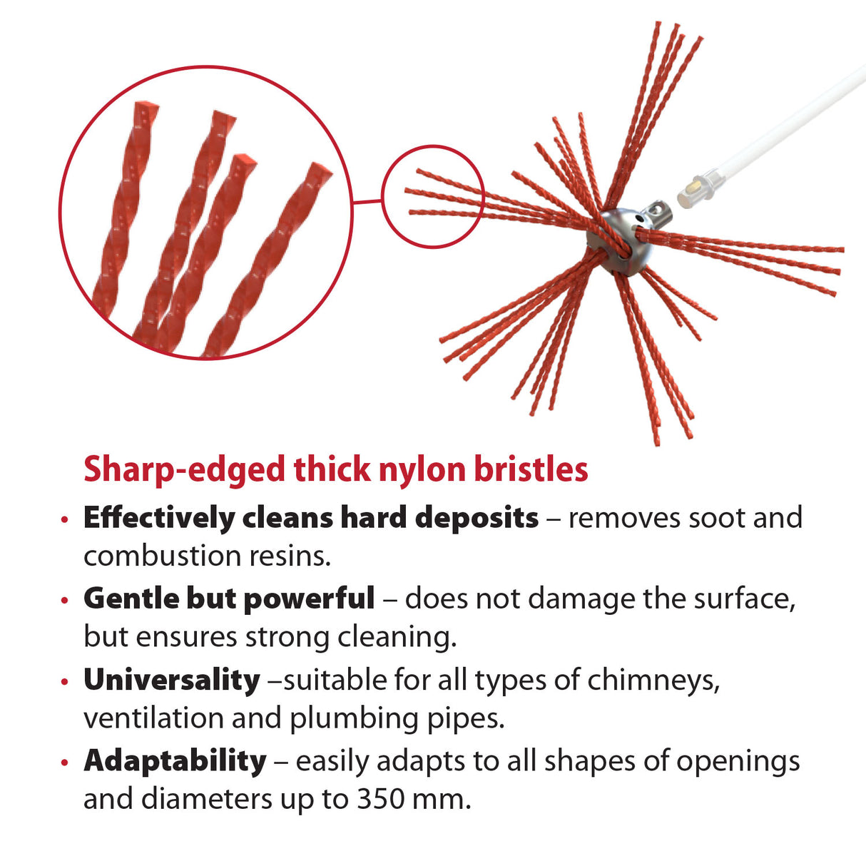 HANSA Tornado (⌀12): cap 360 cu peri din nylon (150-360)