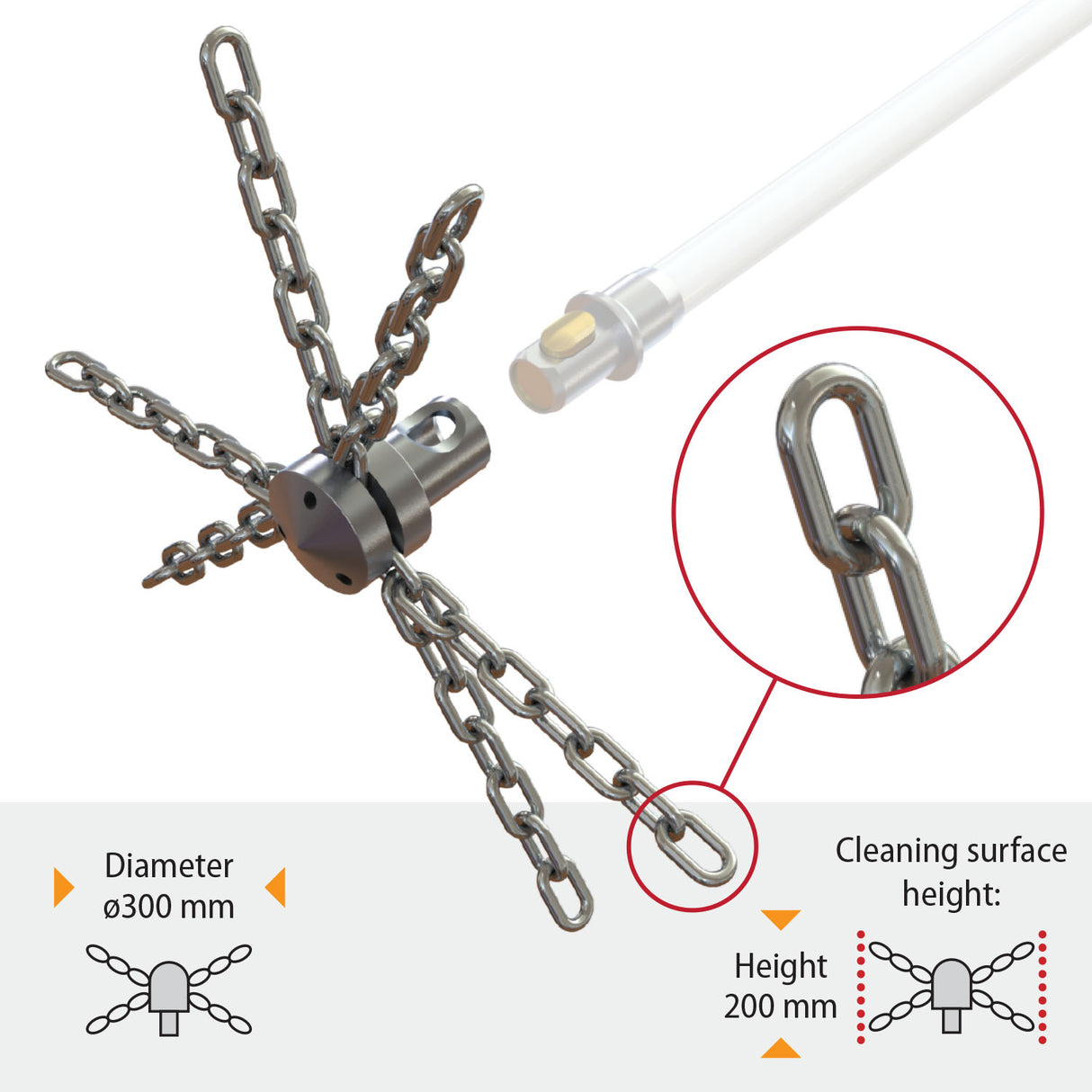 Tornado (⌀12): galvutė su 6 segmentų grandine