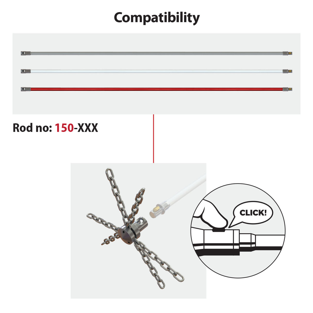 Tornado (⌀12): galvutė su 6 segmentų grandine