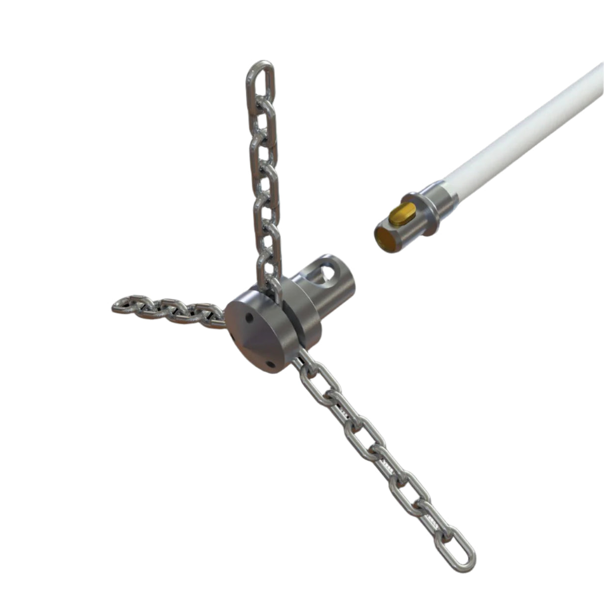 Tornado PRO (⌀17): Aluminum brush head with stainless steel chain, ø 30 cm in diameter. Brushes Hansaflame