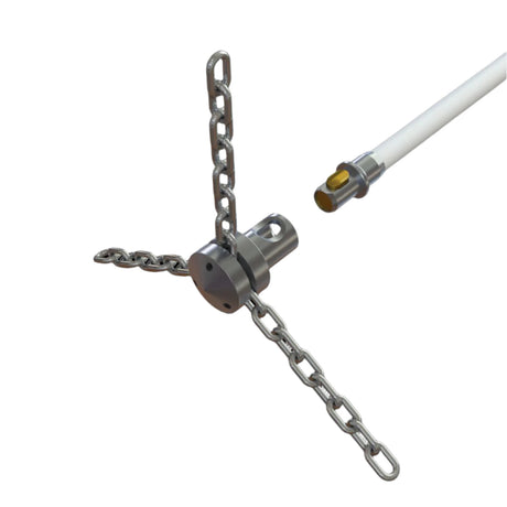 Tornado PRO (⌀17): Aluminum brush head with stainless steel chain, ø 30 cm in diameter. Brushes Hansaflame