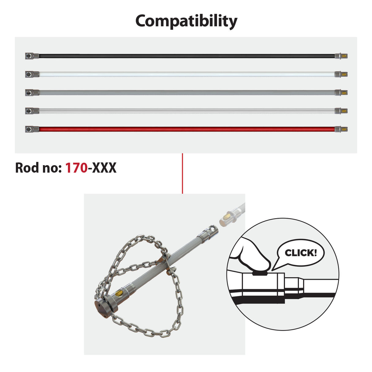 HANSA Tornado PRO (⌀17): Borstel met ronde ketting (170-11)