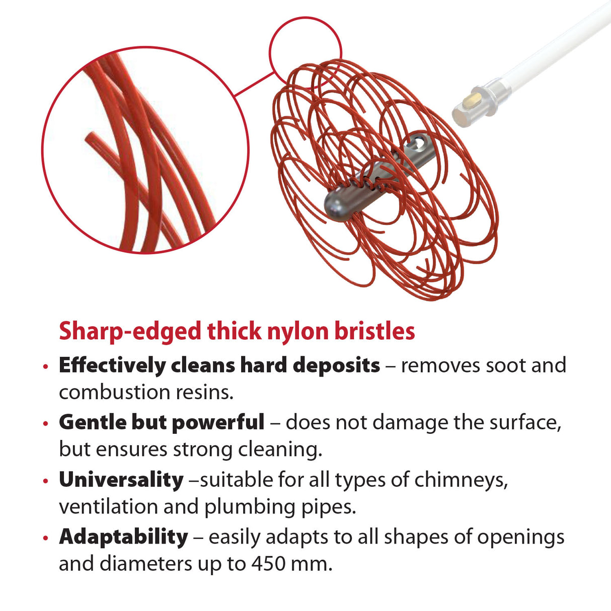 Tornado (⌀12): dvigubo sriegio galvutė su nailoniniais šereliais