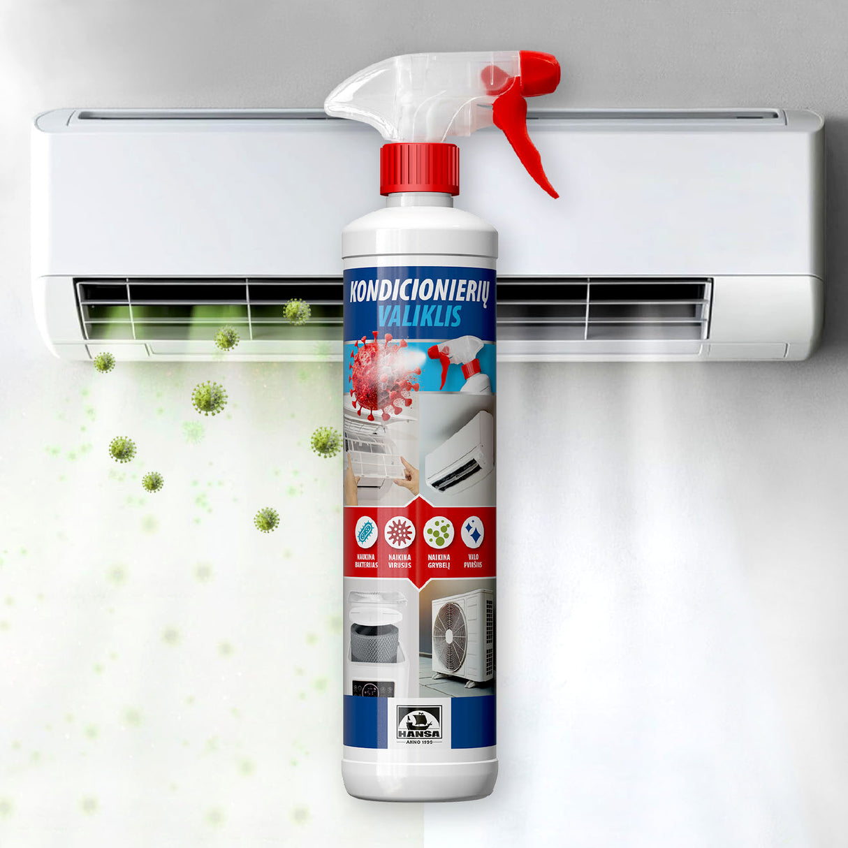 AC cleaning spray for removing dust and bacteria