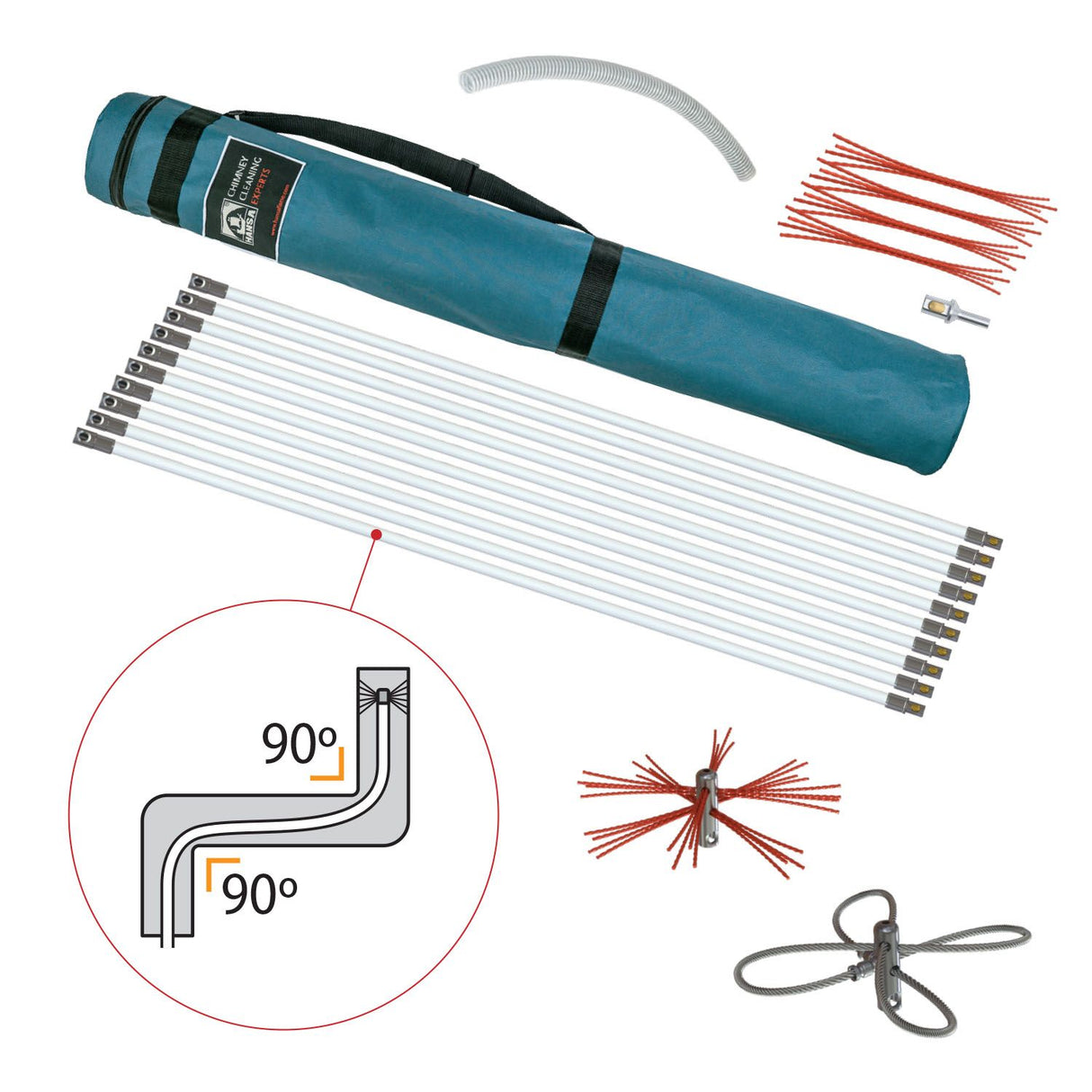 TORNADO PRO Chimney Cleaning Kit for Stainless Steel Chimneys (⌀17)