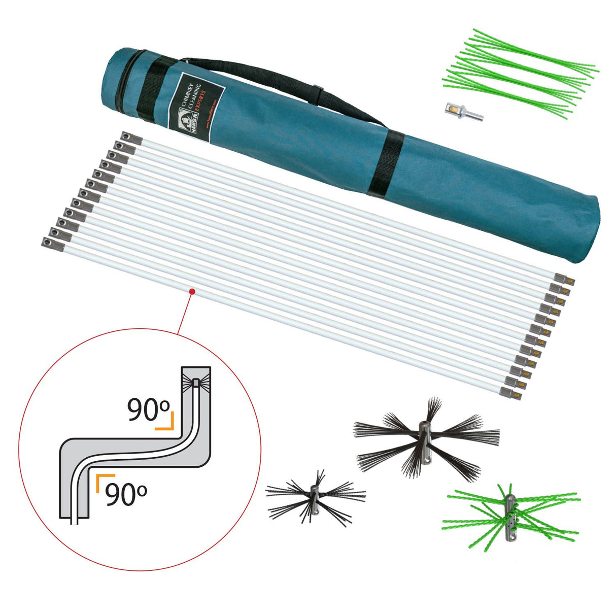 TORNADO HOME Chimney Cleaning Kit for Pellet Stove Chimneys (⌀12)