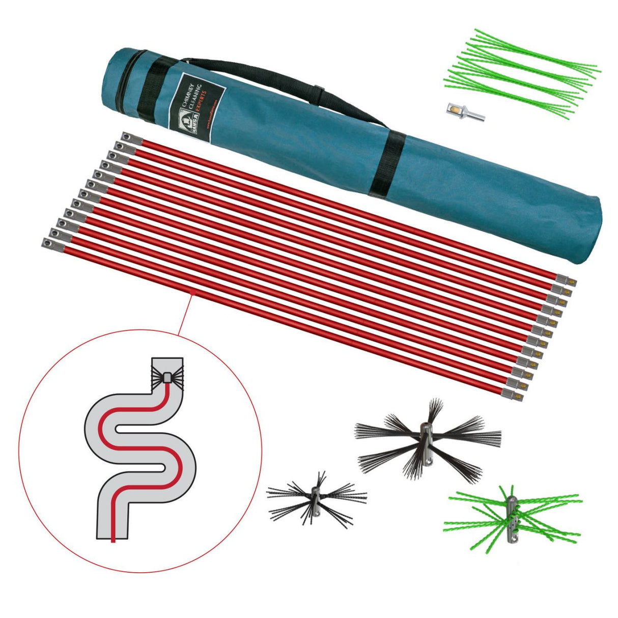 TORNADO HOME Super flexi Chimney Cleaning Kit for Pellet Stove Chimneys (⌀12)