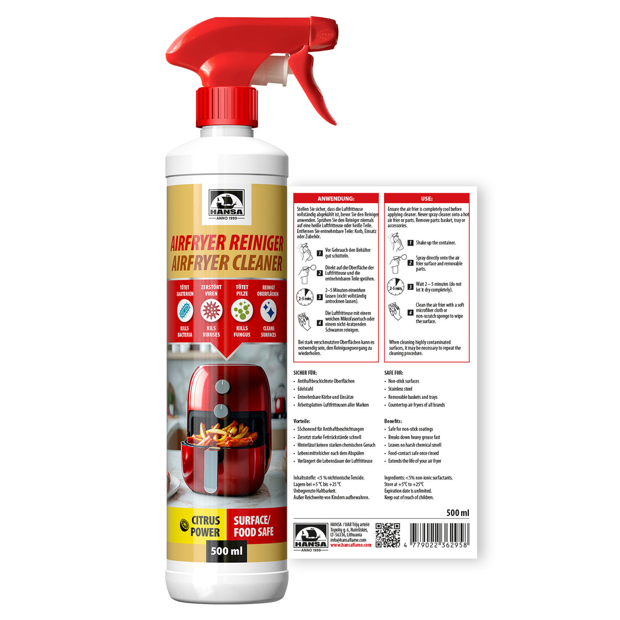 HANSA Air fryer cleaner, 500ml