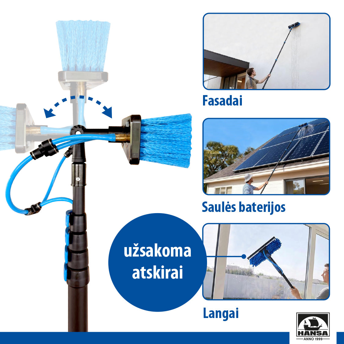 Telescopic cleaning, 10m