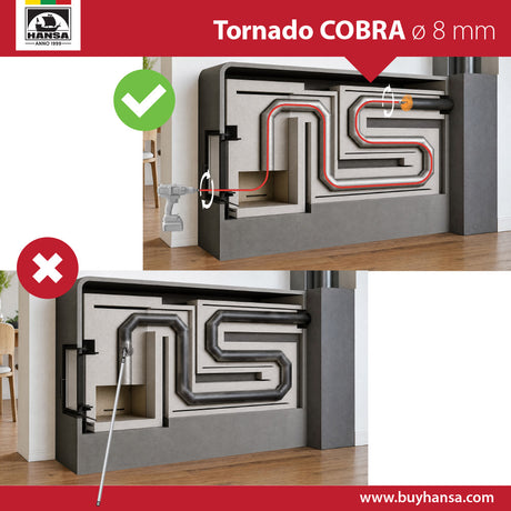 TORNADO COBRA Ø8 mm Flue & Chimney Connector Cleaning Kit