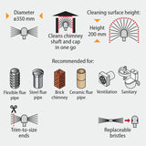 Tornado PRO (⌀17): 360° kamino šepetys su nailoniniais šereliais