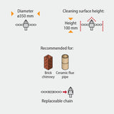 HANSA Tornado PRO (⌀17): Ketting-schoorsteenborstel met disruptief voorstuk (170-43)