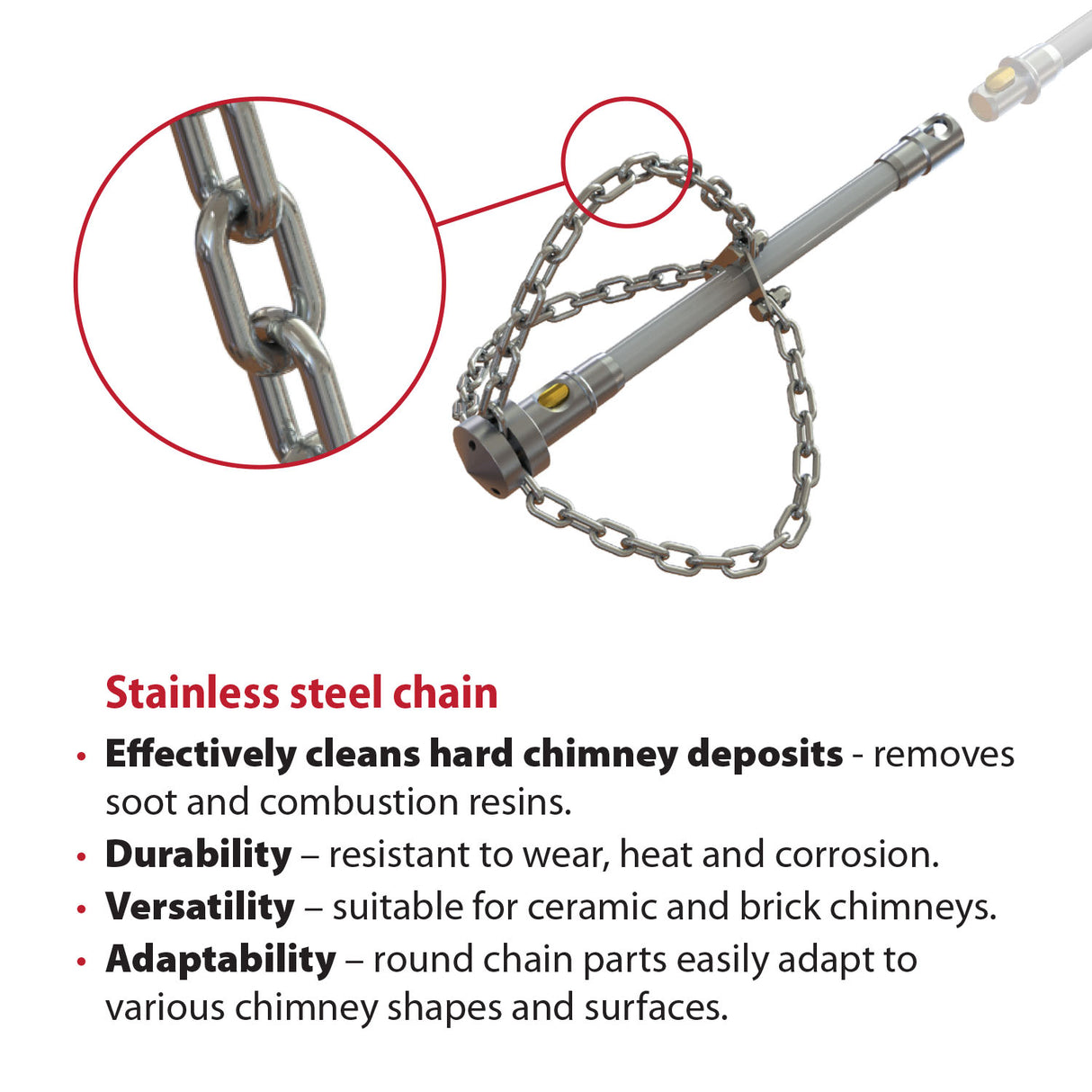 HANSA Tornado PRO (⌀17): Borstel met ronde ketting (170-11)