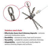 Tornado PRO (⌀17): kamino šepečio grandinė su 6 segmentais