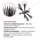 Tornado PRO (⌀17): ventiliacijos šepetys su minkštais juodais nailoniniais šereliais