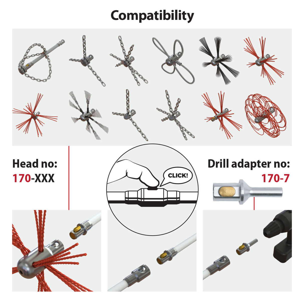 HANSA Tornado PRO (⌀17): Flexible rod, 1 m