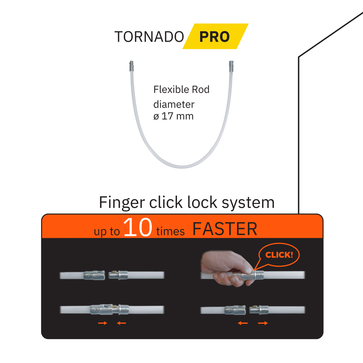 TORNADO PRO Chimney Cleaning Kit (⌀17) Tornado sets Hansaflame