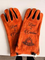 Heat-Resistant Engraved Leather Gloves