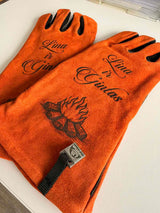 Heat-Resistant Engraved Leather Gloves